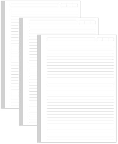 (3-Pack) Unpunched Lined Refill Paper - A5 Loose Leaf Paper for Ring Binder/Discbound Notebook Planner Inserts, 300 Sheets/600 Pages,100gsm Ruled White Pages, 5.8" x 8.25” - size: 5.8" x 8.25" - Unpunched, style: 300 Sheets