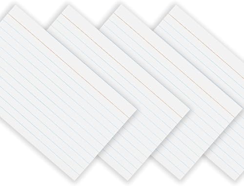 Index Cards 3x5, (300 Cards), Notecards, Flashcards, Notecards 3x5 lined, Blank on Back, Flashcards for School Home and Office, Ruled Index Card, 100 Per Pack, (3 Pack) - size: 300 Cards