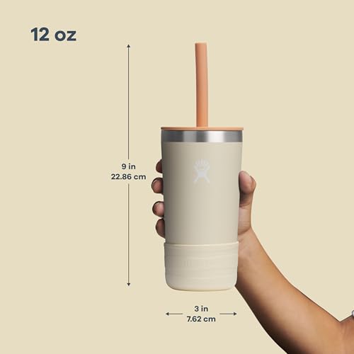 Hydro Flask Kids 12 Oz Tumbler with Lid and Straw for School - Insulated Stainless Steel in Coconut Cream - color: COCONUT