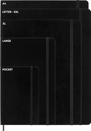 Moleskine Classic Notebook, Soft Cover, XL (7.5" x 9.5") Plain/Blank, Black, 192 Pages
