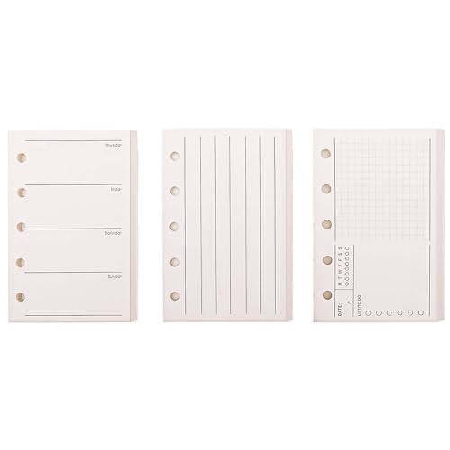3 Pack A8 Refill Paper Loose Leaf Paper 120 Sheets Refillable Planner Binder Paper M5-5 Hole Mini Binder Paper 2.64''x4.09'' Filler Paper Vertical Line&To Do List&Weekly Plan - color: Vertical Line&To Do List&Weekly Plan