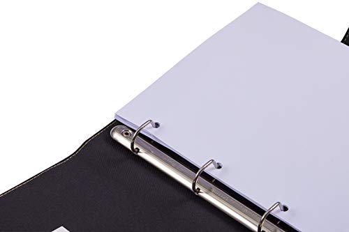 It's Academic Mini Executive Leather Portfolio Folder, 1" Ring Binder and 250-Sheet Capacity, Note Pads, and 5.5"" x 8.5" Documents, 2 Pen Loops, Black Faux Leather (98294) - color: Black, style: 8.5" x 9"