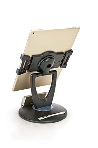 MAX SMART Tablet Stand for POS, Weighted Base Holder for Retail & Reception - color: Black