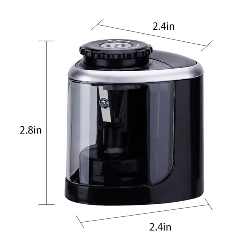 Automatic Pencil Sharpener with Auto Stop & Lead Breakage Protection – Ideal for Offices,Schools,Students,and Illustrators Quiet Operation,No Rough Edges,Black - color: Black
