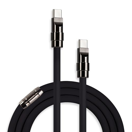 chubbycable Black Chubby Black Samurai Edition 240W USB C Cable Fast Charging Cable Durable Silicone Charger Cord Compatible with iPhone 17-15 Series iPad MacBook Airpods, Type C to Type C, 1.64FT - color: Black Plus, size: 1.64ft (0.5m), style: Type C-Ty
