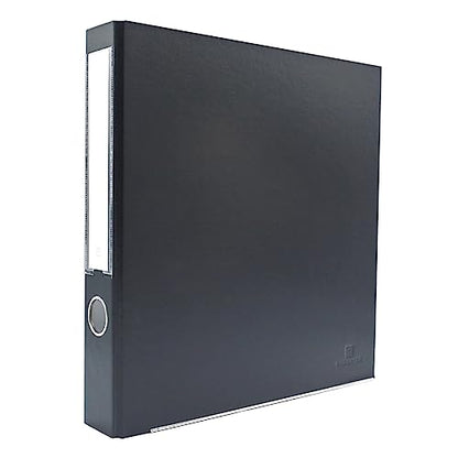 3-Ring Premium Round-Ring Binder - Dark Gray, 2" Spine, by Bindertek | 275 Sheet Capacity, 1.5" Round Rings, Linen-Textured Covers, Steel Reinforced Edges, Spine Label Included - color: Dark Gray, size: 2" Spine