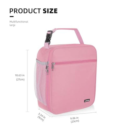 Lovoeo Lunch box Lunch bag for men women Insulated Lunchbox Lunch bags for Work Picnic Travel (Pink) - color: Pink