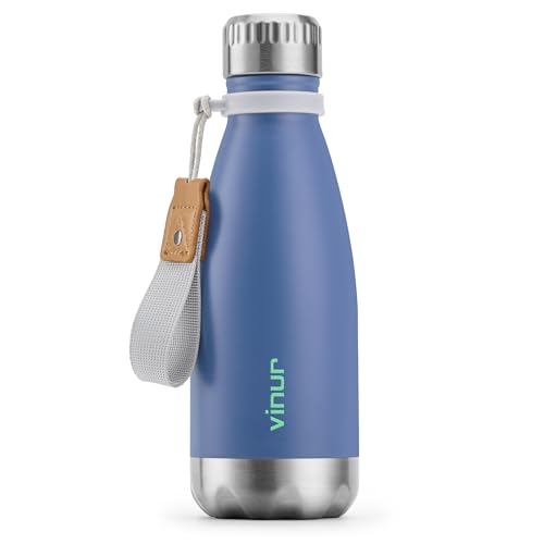 Kids Water Bottle-12 oz Leak Proof Insulated Water Bottle for Lunchbox | Double Wall Vacuum Insulated Bottle for Travel, School, Cola Shape Flask with Carry Rope for Boys and Girls (Royal Blue) - color: Royal Blue, size: 12 Ounces