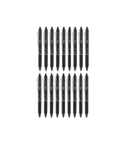 PILOT FriXion Clicker Erasable Pens, Refillable & Retractable Gel Ink Pens, Fine Point 0.7 mm, Black Ink, 18-Pack - Ideal for School, Journaling, & Office Writing