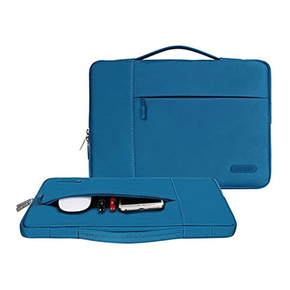 MOSISO Laptop Case 13.3 inch, 13.3 inch Laptop Sleeve with Handle | Compatible with MacBook Air/Pro 13/Pro 14, HP Dell ASUS Lenovo, Polyester Multifunctional Computer Bag, Lake Blue - color: Lake Blue, size: 13.3 inch