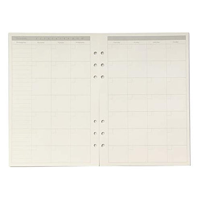 6 Ring Binder Refill, Undated A5 Planner Inserts, Monthly Planner Refill for Compatible with Filofax, Tracker Book, 45sheets/90pages, Harphia(A5 5.59 x 8.27'',Monthly) - color: Monthly Plan, size: A5