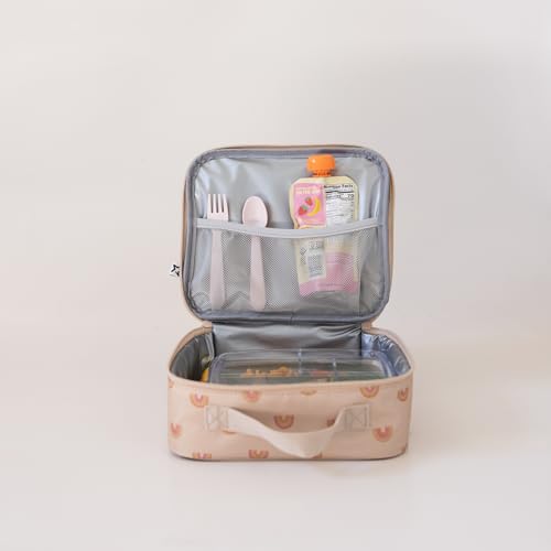Tiny Twinkle Insulated Lunch Box for Girls and Boys | Durable and Reusable for School & Travel | Ages 3 and Up | Waterproof and Easy to Clean | PFAs and BPA Free（Boho Rainbow） - color: Boho Rainbow