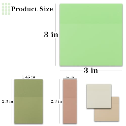 YOUDEFUL Translucent Sticky Notes, 3"x3" Cute Clear Transparent Page Flags Book Markers Stickers, Planner Accessories Sticky Notes, Bible Journaling Study Office School Supplies - size: Square Green