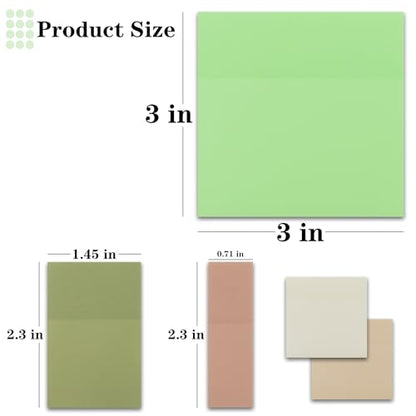 YOUDEFUL Translucent Sticky Notes, 3"x3" Cute Clear Transparent Page Flags Book Markers Stickers, Planner Accessories Sticky Notes, Bible Journaling Study Office School Supplies - size: Square Green