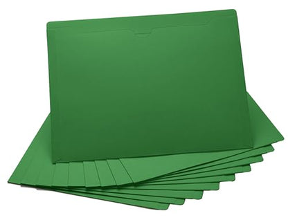 Green File Jackets, Flat-No Expansion, Letter Size, Reinforced Straight-Cut Tab, 10 Pack - color: Green