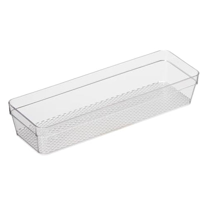 Oggi Clear Drawer Organizer - 3" X 9.5" - Ideal for Organizing Kitchen Drawers, Office, Desk, Silverware, Kitchen Utensils, Cosmetics and Bathrooms - size: 3" by 9"