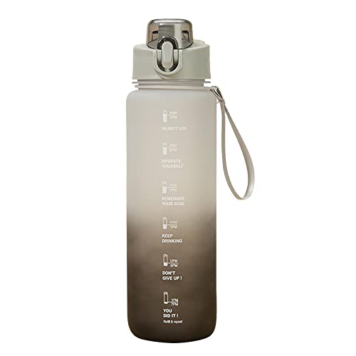 1L Water Bottles Big Water Bottle with Straw Reusable Water Bottle with Time Marker Motivational Sports Water Bottle Waterbottles Plastic Clear Water Bottles Cute Stuff Summer Essentials Gifts for Men