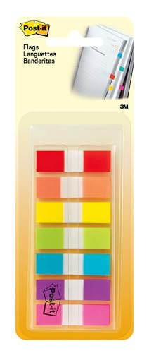 Post-it 1/2" Wide Flags in On-the-Go Dispenser – 190 Assorted Color Flags for Page Marking and Highlighting – Portable and Easy to Use - style: 1 Pack