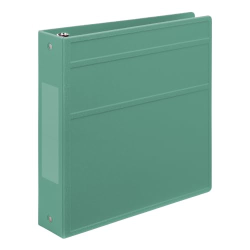 Carstens 2-Inch Heavy Duty 3-Ring Binder - Side Opening, Mint, Durable Plastic, Precision No-Gap Rings, Waterproof Covers, No Pockets, Holds 300 Letter-Sized Sheets, BPA-Free, Made in USA (2827-3R) - color: Seafoam Green, size: Individual