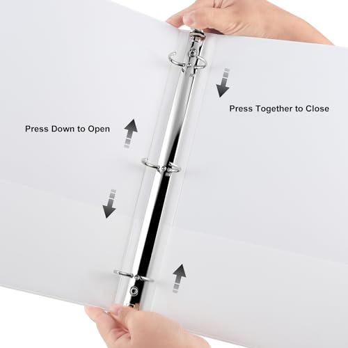 CIXILDTS 1.5-inch Round Ring Binder, 1-1/2" 3 Ring Binder Fit Letter Size Paper, Presentation View Binders, White, 6-Pack - color: White, size: 1.5", style: 6-Pack
