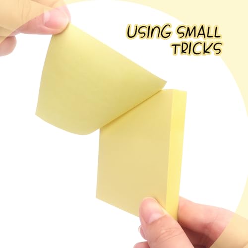 Sticky Notes 3x3 Self-Stick Notes Pads with Bright Colors, Easy to Post for Office, School, Home, 4 Pads/Pack, 90 Sheets/Pad (Yellow) - color: 4pads Yellow