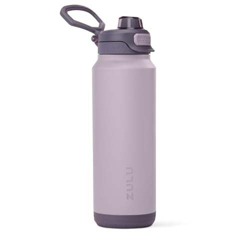 ZULU Powerfill Pro 32oz Stainless Steel Water Bottle with Quick Fill Lid, Triple Walled Vacuum Insulated Metal, Leak Proof Locking Lid, Sip and Chug, Reusable BPA Free, Amethyst - color: Amethyst, style: 32oz