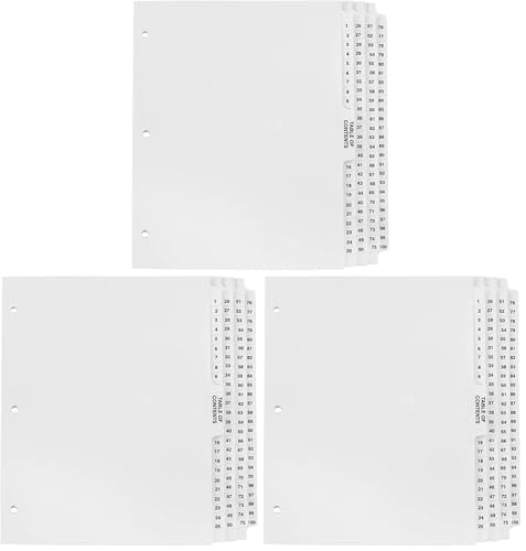 Exhibitindexes® Numbered Dividers 1-100 Punched - AVE Style Bold Tabs - Side Collated Exhibit Tabs - Made in The USA | Letter Size - 1-100 - Sets (Pack of 3) - size: 12"L x 9"W (Pack of 3)