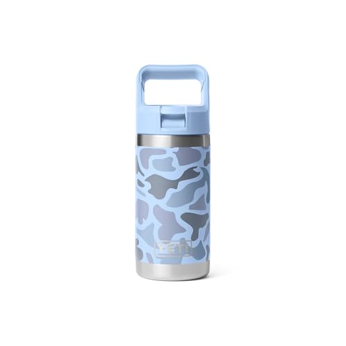 YETI Rambler Jr. 12 oz Kids Bottle, with Straw Cap - color: Blue Camo