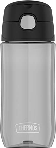 THERMOS FUNTAINER 16 Ounce Plastic Hydration Bottle with Spout, Black - color: Black