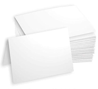 Hamilco White Cardstock Paper for A1 Folded Cards – 3.5" x 4.875", 80 lb Cover, Blank Small Greeting, RSVP & Invitation Cards, 100 Pack - size: 100 Cards without Envelopes