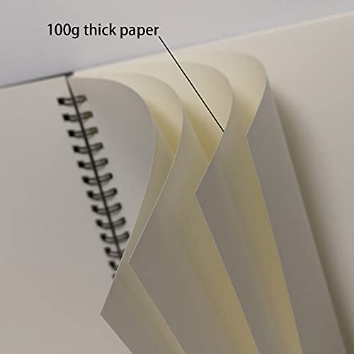 YUREE B5 Spiral Notebook/Spiral Journal Unruled, 100gsm Thick Blank Paper & Hard Kraft Cover, 65 Sheets (130 Pages), 3-Pack, 10.5" x 7.2", Blue - color: Blue