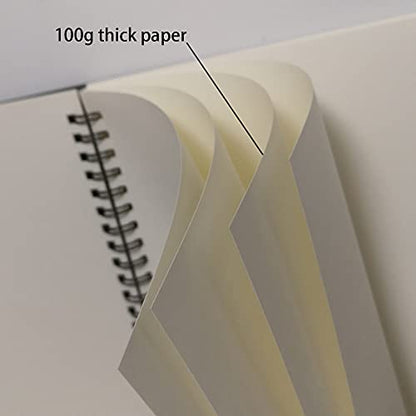 YUREE B5 Spiral Notebook/Spiral Journal Unruled, 100gsm Thick Blank Paper & Hard Kraft Cover, 65 Sheets (130 Pages), 3-Pack, 10.5" x 7.2", Blue - color: Blue