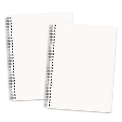 RETTACY Blank Journal Notebook, 2-Pack, 160 Pages per Pack, B5 Medium Size (7.6'' × 10''), 100 GSM Thick Paper, Spiral-bound, Flexible Plastic Cover, for Sketching, Drawing, Painting - color: Transparent - B5, style: Plain