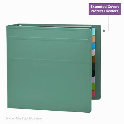 Carstens 4-Inch Heavy Duty 3-Ring Binder - Side Opening, Mint, Durable Plastic, Precision No-Gap Rings, Waterproof Cover, No Pockets, Holds 600 US Letter Sheets, BPA-Free, Made in USA (1844-3R) - color: Seafoam Green, size: Individual
