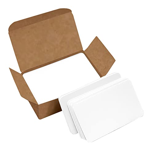 VANRA 300 Small Blank Cards 3.5x2 inches Color Cardstock Study Flash Cards Index Cards, Unruled with Rounded Corners (White, 300/Pack) - color: White
