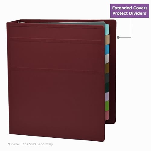Carstens 2-Inch Heavy Duty 3-Ring Binder - Side Opening, Wine, Durable Plastic, No-Gap Rings, Waterproof Covers, No Pockets, Holds 300 Letter-Sized Sheets, BPA-Free, Made in USA (2823-3R), Case of 16 - color: Burgundy, size: Case of 16