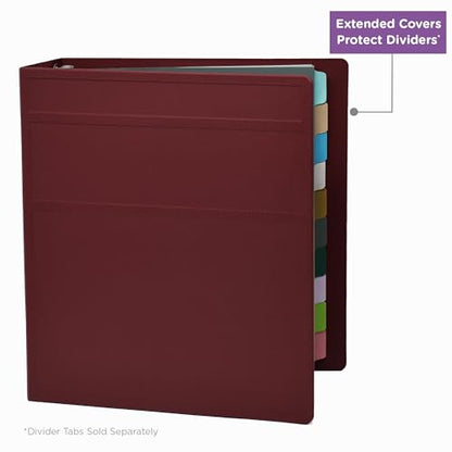 Carstens 2-Inch Heavy Duty 3-Ring Binder - Side Opening, Wine, Durable Plastic, No-Gap Rings, Waterproof Covers, No Pockets, Holds 300 Letter-Sized Sheets, BPA-Free, Made in USA (2823-3R), Case of 16 - color: Burgundy, size: Case of 16