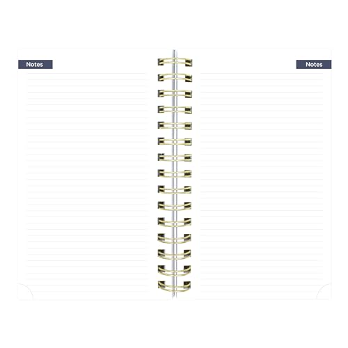 Blueline® Essential Academic Daily/Monthly Planner, August 2026 to July 2027, Gold Twin-Wire Binding, Poly Cover, 8" x 5", Nautical Design, Shells (CA214PH.03) - color: Shells