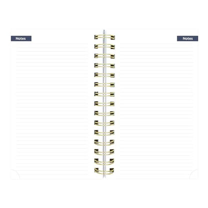 Blueline® Essential Academic Daily/Monthly Planner, August 2026 to July 2027, Gold Twin-Wire Binding, Poly Cover, 8" x 5", Nautical Design, Shells (CA214PH.03) - color: Shells