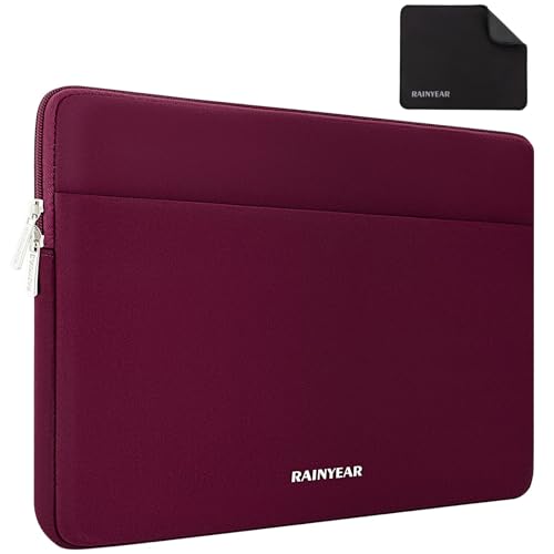 RAINYEAR Laptop Sleeve Case 15.6 Inch, Protective Portable Case with Front Pocket, Briefcase Handbag Computer Carrying Bag Laptop Bag Compatible for HP, Dell, Asus, Lenovo, Notebook, Red - color: Red, size: 15.6 inch