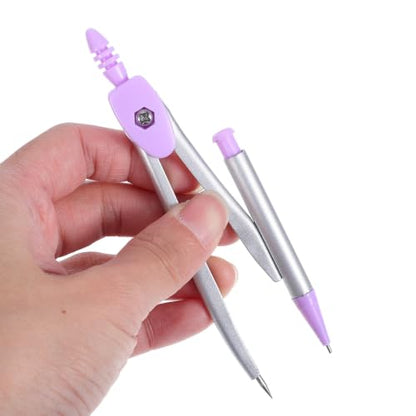 Kisangel Adjustable Compass and Protractor Geometry Kit for Students, Sturdy Plastic and Metal Construction, for Math Projects and School Supplies