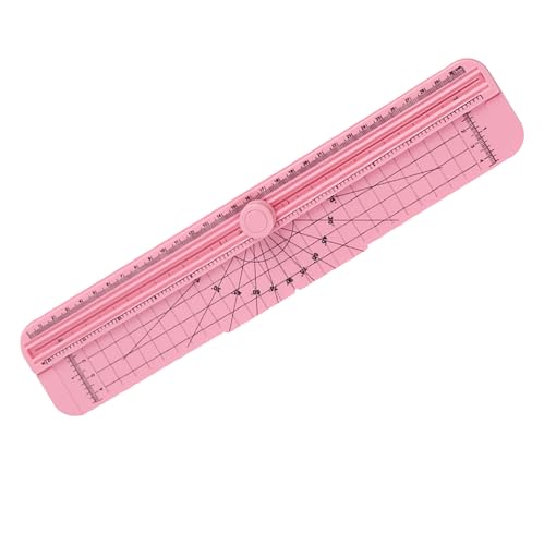 Precise Mini Paper Cutter Portable Small Trimmer for Craft Journal Kids Adults, 5 Sheets Cutting Capacity, Enhanced Safety Design for Home Office Use (Pink) - color: Pink