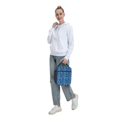 Alcohol Ink Dolphins Lunch Bag 10In | Insulated Lunch Box Reusable Tote Bag For Picnic Office For Women Men - color: Style 6