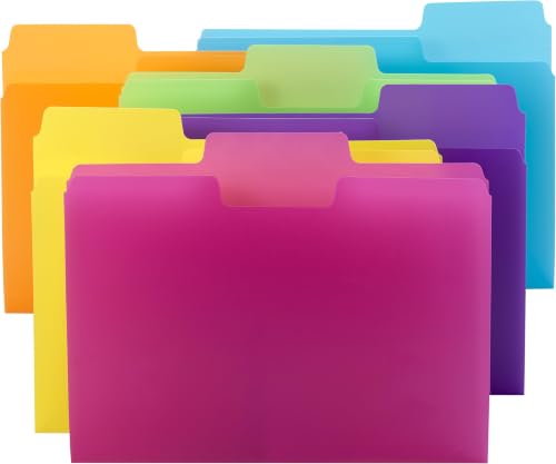 Smead SuperTab Poly Plastic File Folders for Documents, Set of 18, 1/3-Cut Tabs, File Folders Letter Size, Assorted Bright Colors, Office Supplies, School Supplies (10515) (Pack of 10) - size: Letter (Pack of 10), style: 18 Count, Bright Colors
