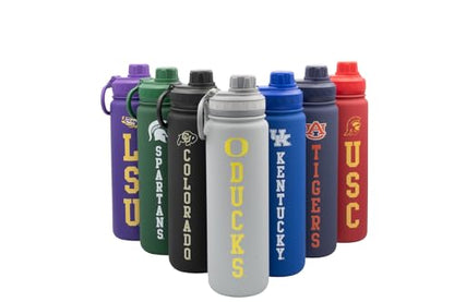 Oregon Water Bottle - Gray Double Walled Stainless Steel 24 oz Keeps Drinks Cold or Hot - color: Oregon Ducks - Gray