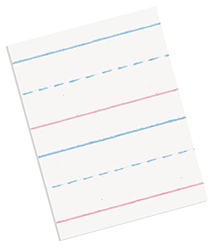 Pacon 2420 Multi-Program Handwriting Paper, 5/8-Inch Long Rule, 10-1/2 x 8, White, 500 Shts/Pk - size: 10 1/2" x 8" (Pack of 1), style: Kindergarten & Grade 1