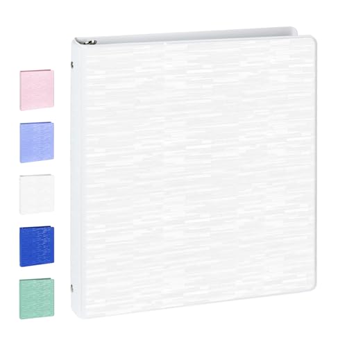 POPRUN 3 Ring Binder 1.5 Inch, PVC-Free, Holds 325 Sheets of 8.5 x 11 Paper, Extra Durable Organizer with 2 Pockets for School & Office, Heavy-Duty, 1 Pack, White - color: White, size: 1.5 inch