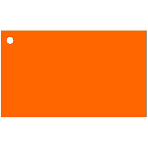 Colonial Cards: 150 Color Cardstock 3" x 5" Index Cards, Unruled with Corner 1-Hole Punched and 4 Binder Rings, Orange - color: orange