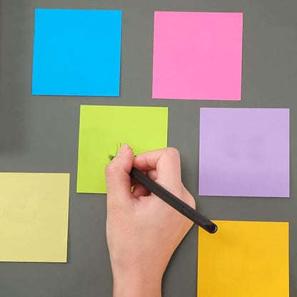 Dzrige Sticky Notes Self-Stick Notes Sticky Note Pads Bulk Bright Color Sticky Notes for Office, Meeting, Notebook, School, Home Supplies, 3x3 Inches 8 Pads 400 Sheets