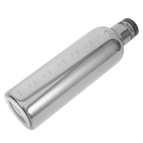 GALPADA Glass Water Bottle 500ml with Time Scale, High-temperature Resistant Small Gray Water Container, Portable Drinking Bottle for Students and Outdoor Fitness